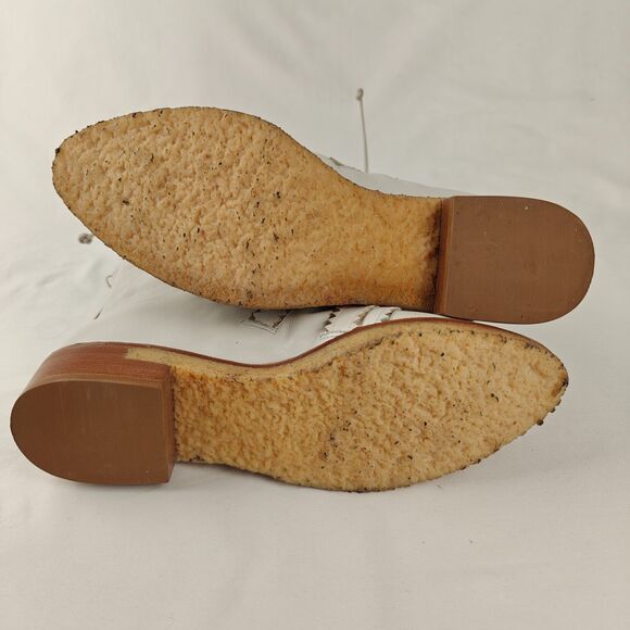 Femmes Sans Peur Buckles Lace Up Ankle Boots Ivory Gold Size 5.5/6 Y2K Western - Picture 8 of 10